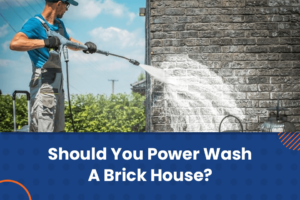 power washing a brick house